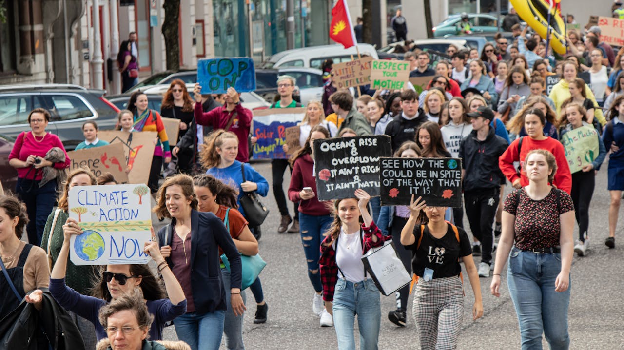 Photo showing Girls Advocating for the environment